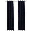 vidaXL Tende Oscuranti con Anelli 2 pz Nere in Velluto 140x245 cm - Image 2 of 4