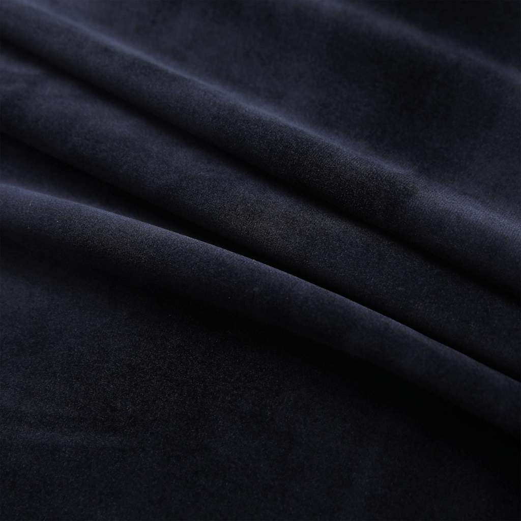 vidaXL Tenda Oscurante con Anelli in Metallo Velluto Nera 290x245 cm - Image 3 of 5