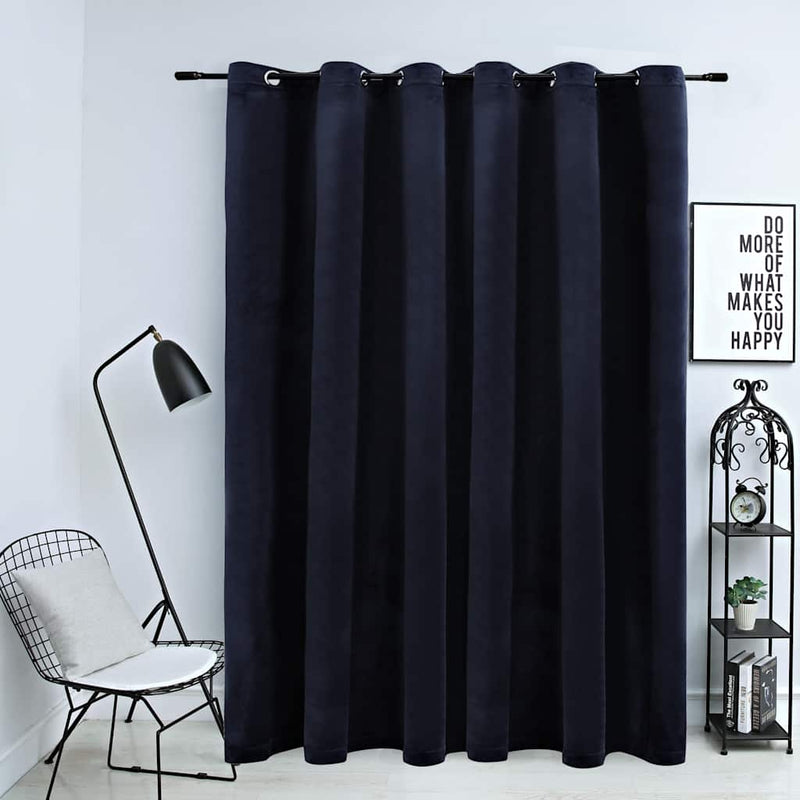 vidaXL Tenda Oscurante con Anelli in Metallo Velluto Nera 290x245 cm - Image 1 of 5