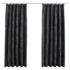 vidaXL Tende Oscuranti con Ganci 2 pz Antracite in Velluto 140x175 cm - Image 2 of 6
