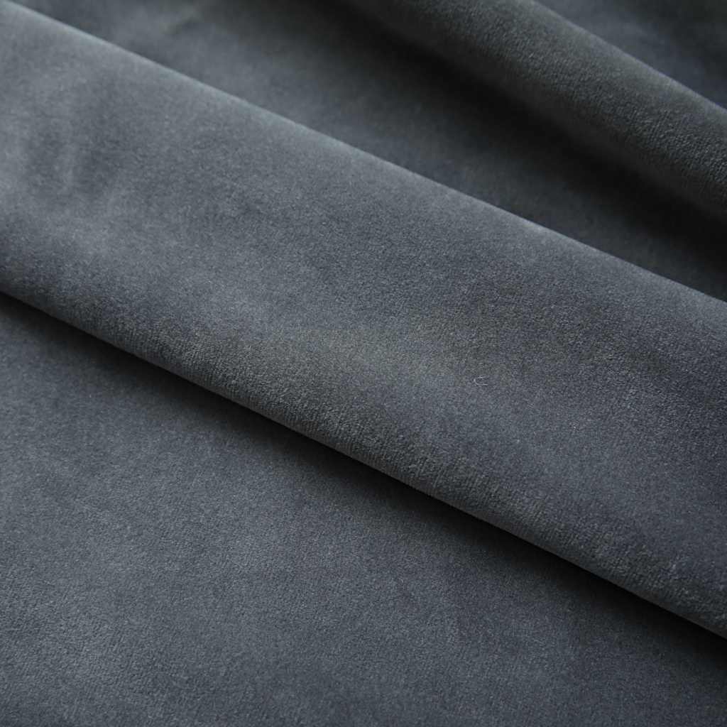 vidaXL Tende Oscuranti con Ganci 2 pz Antracite in Velluto 140x175 cm - Image 3 of 6