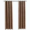 vidaXL Tende Oscuranti con Anelli 2 pz Beige in Velluto 140x225 cm - Image 2 of 4