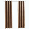 vidaXL Tende Oscuranti con Anelli 2 pz Beige in Velluto 140x245 cm - Image 2 of 4