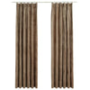 vidaXL Tende Oscuranti con Ganci 2 pz Beige in Velluto 140x245 cm - Image 2 of 6