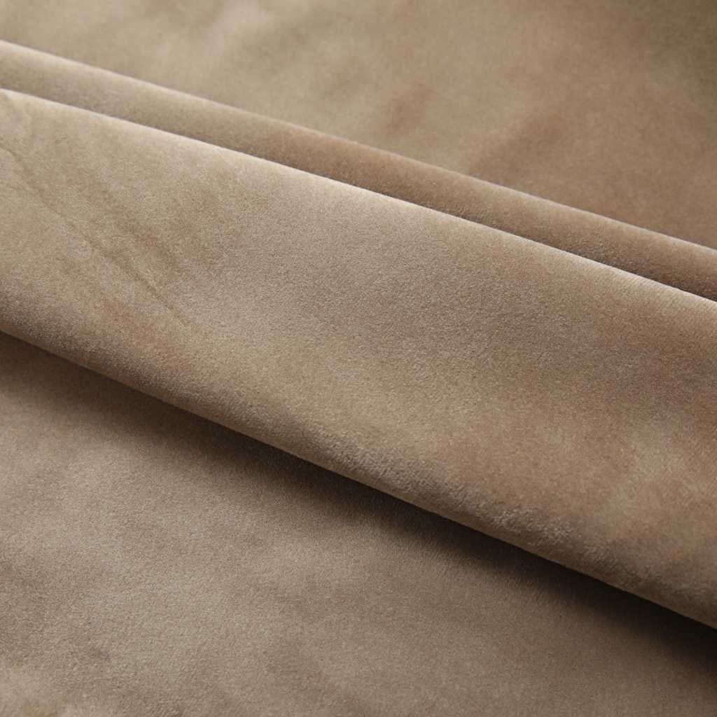 vidaXL Tende Oscuranti con Ganci 2 pz Beige in Velluto 140x245 cm - Image 3 of 6
