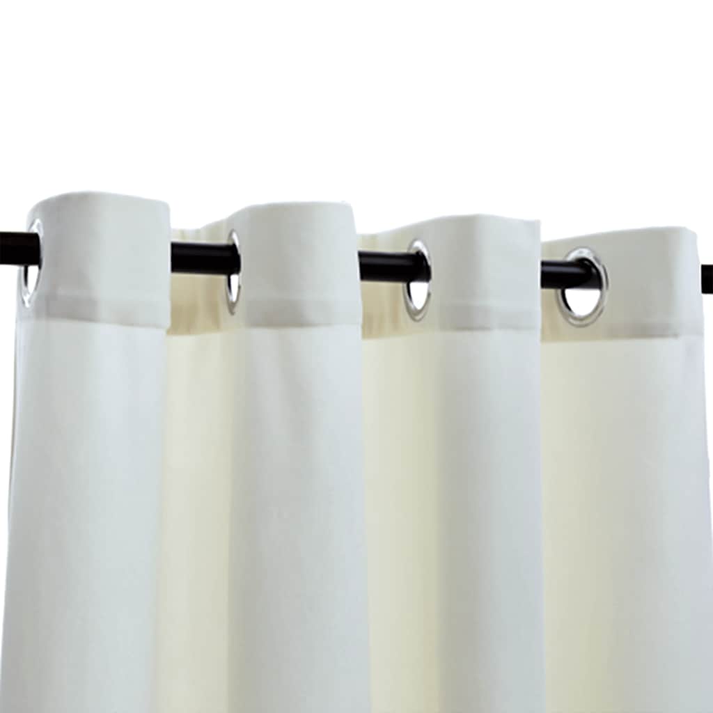 vidaXL Tende Oscuranti con Anelli 2 pz Crema in Velluto 140x245 cm - Image 3 of 4
