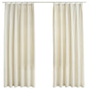 vidaXL Tende Oscuranti con Ganci 2 pz Crema in Velluto 140x175 cm - Image 2 of 6