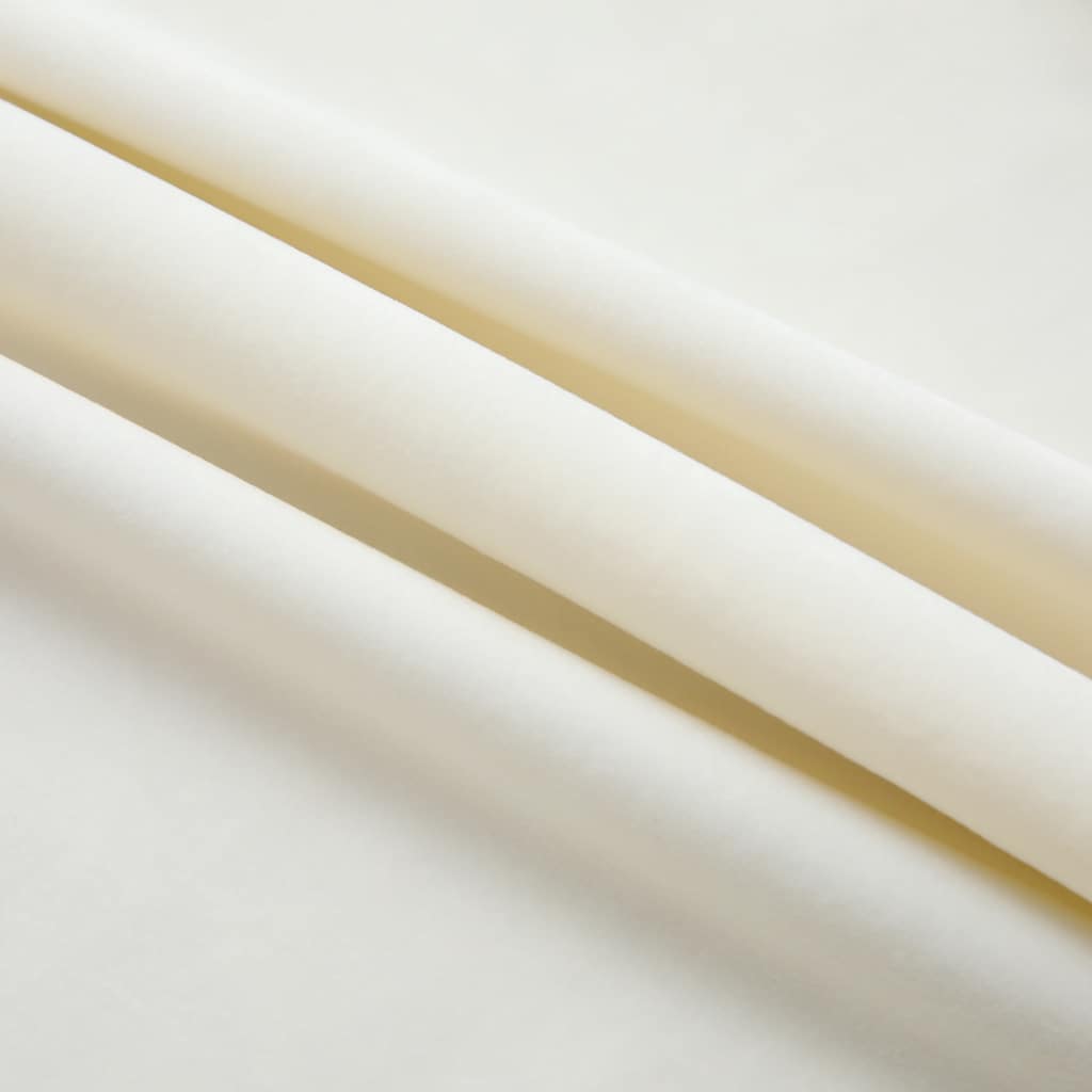 vidaXL Tende Oscuranti con Ganci 2 pz Crema in Velluto 140x175 cm - Image 3 of 6
