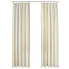 vidaXL Tende Oscuranti con Ganci 2 pz Crema in Velluto 140x245 cm - Image 2 of 6