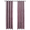 vidaXL Tende Oscuranti con Anelli 2pz Rosa Antico in Velluto 140x245cm - Image 2 of 4