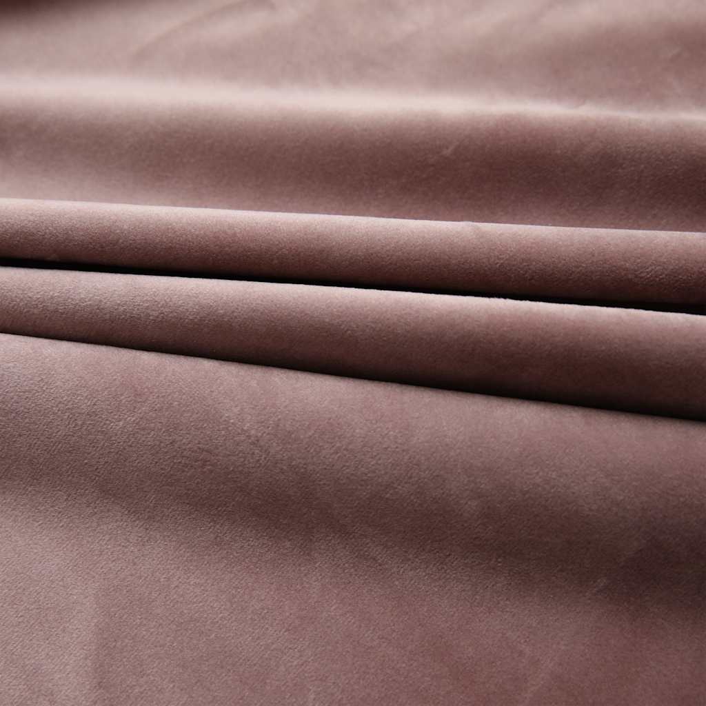 vidaXL Tende Oscuranti con Ganci 2 pz Rosa Antico in Velluto 140x225cm - Image 3 of 6