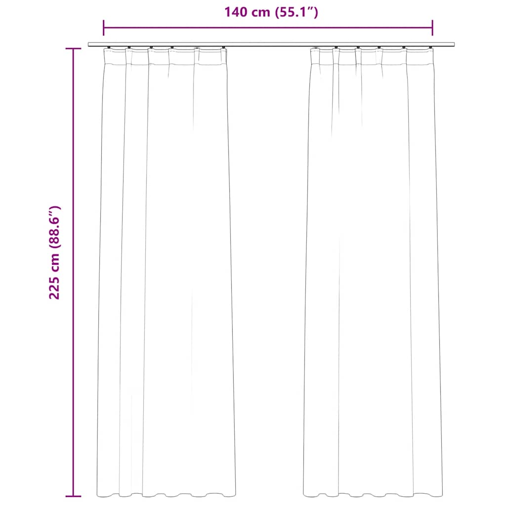 vidaXL Tende Oscuranti con Ganci 2 pz Rosa Antico in Velluto 140x225cm - Image 6 of 6