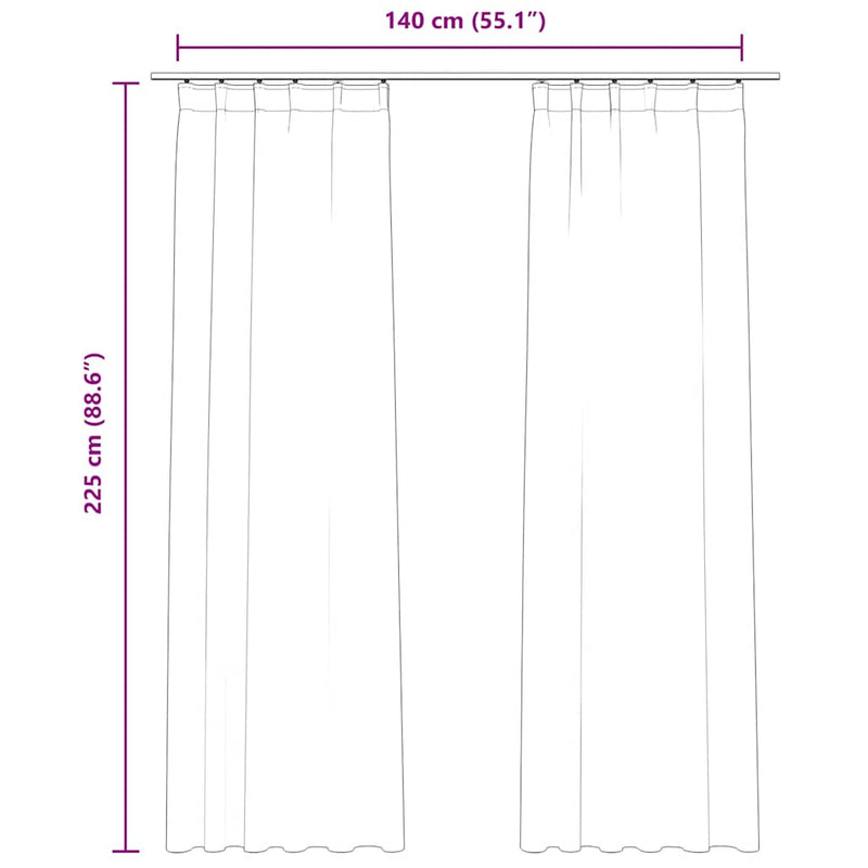 vidaXL Tende Oscuranti con Ganci 2 pz Rosa Antico in Velluto 140x225cm - Image 6 of 6