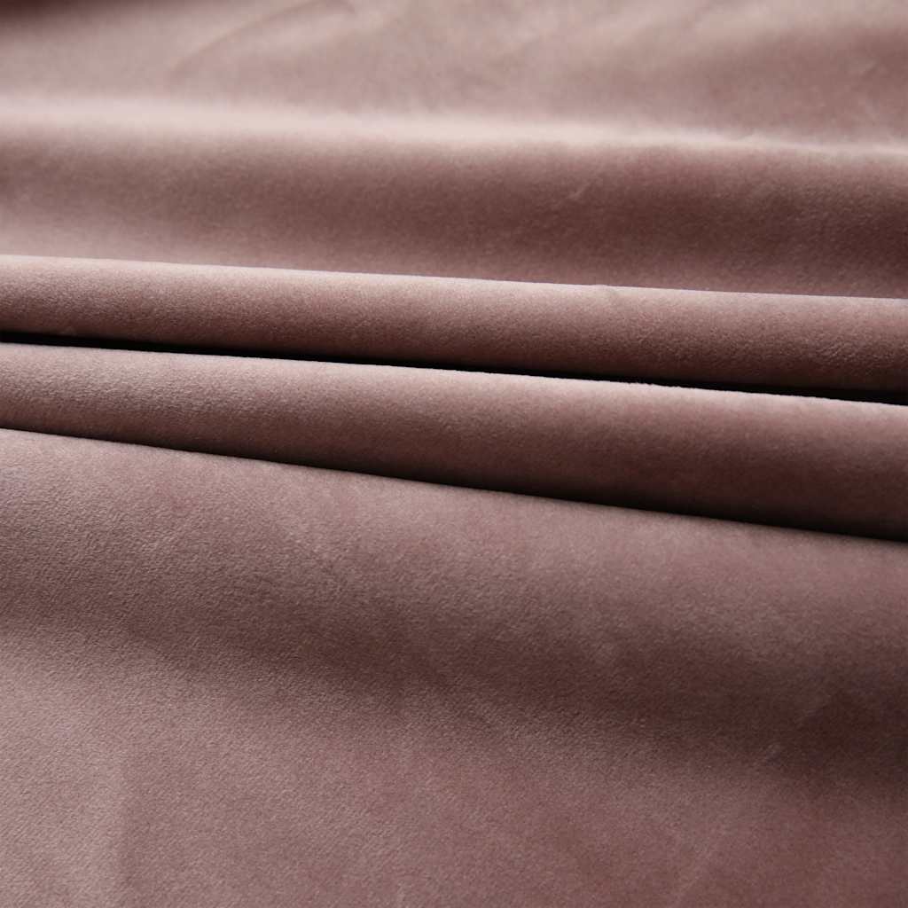 vidaXL Tende Oscuranti con Ganci 2 pz Rosa Antico in Velluto 140x245cm - Image 3 of 6