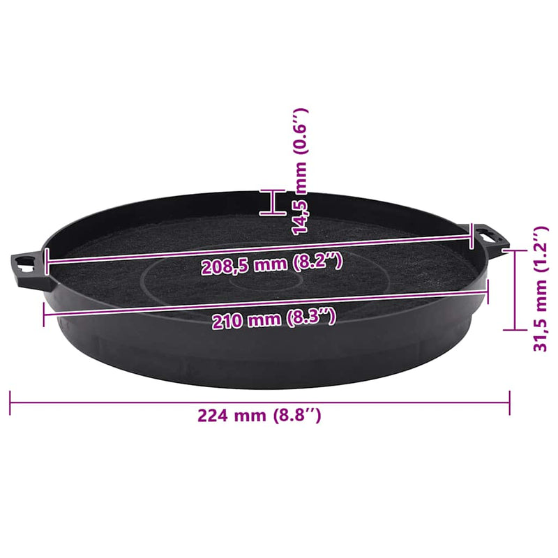 vidaXL Filtri al Carbone per Cappa da Cucina 2 pz 210 mm - Image 5 of 5