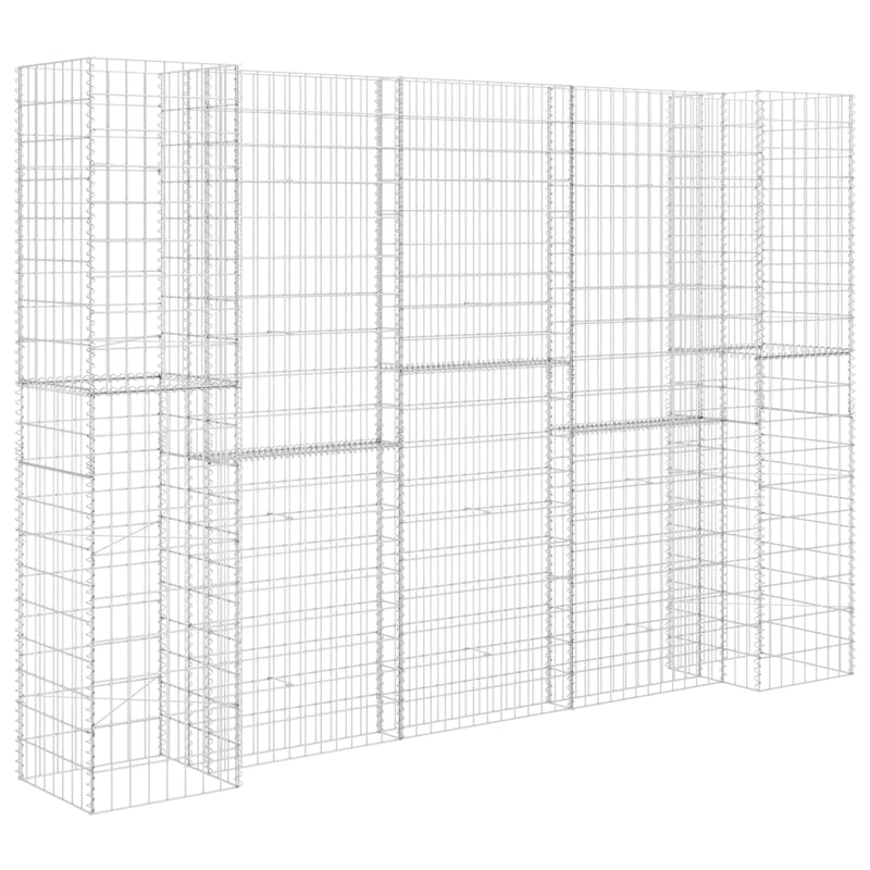 Gabbione Fioriera Filo Acciaio 260×40×200 cm Argento - Image 4 of 20