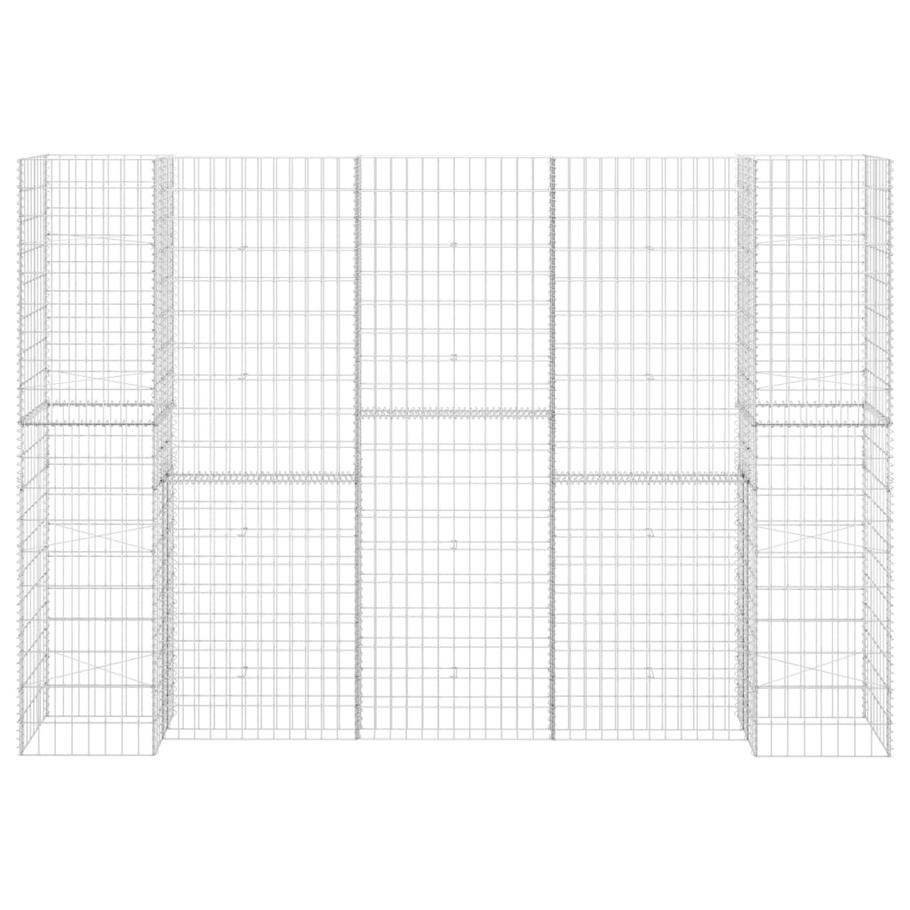 Gabbione Fioriera Filo Acciaio 260×40×200 cm Argento - Image 5 of 20