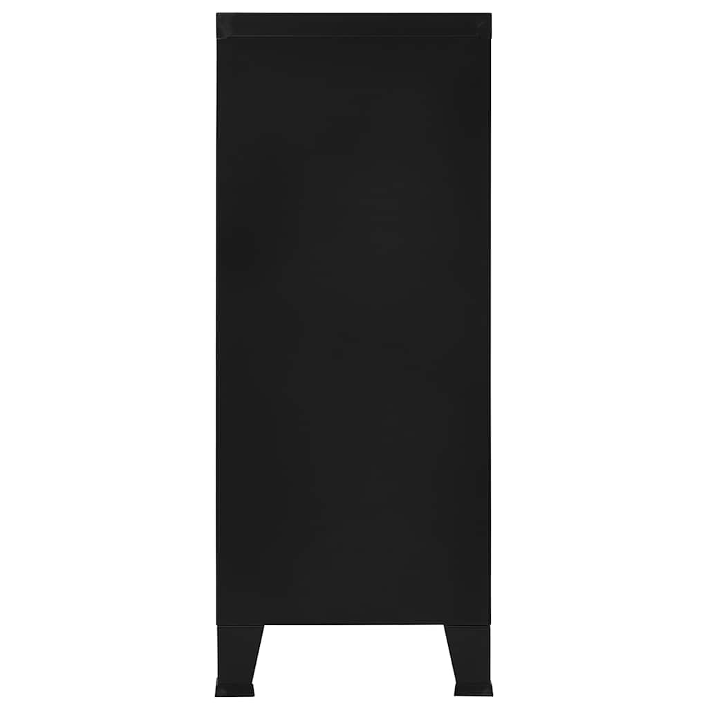 vidaXL Armario Clasificador Industrial Negro 90x40x100 cm de Acero - Image 3 of 6