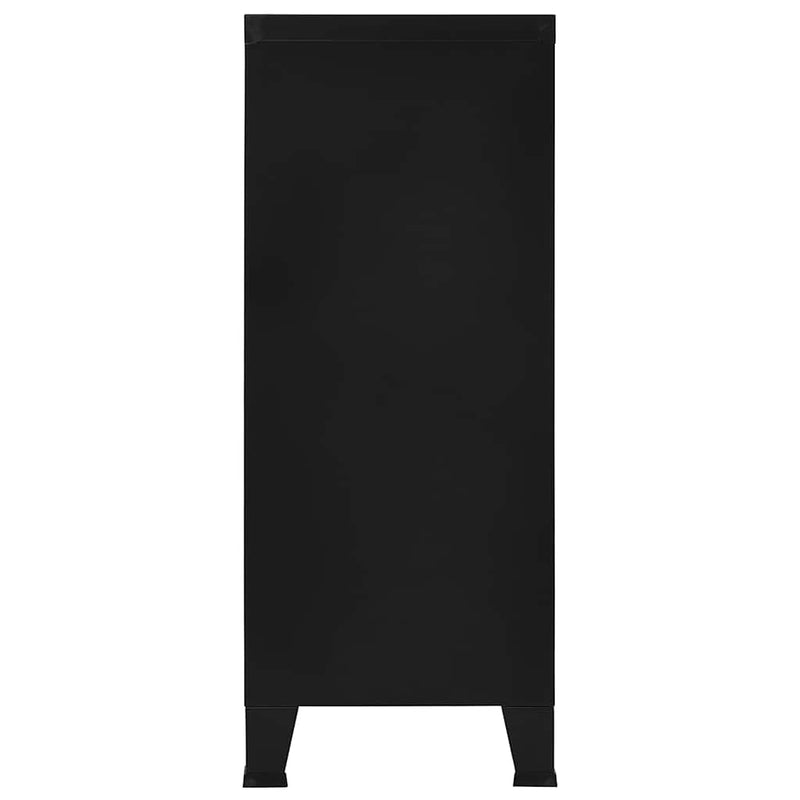 vidaXL Armario Clasificador Industrial Negro 90x40x100 cm de Acero - Image 3 of 6