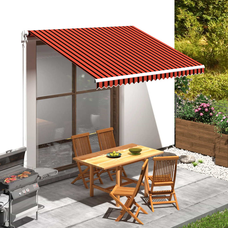vidaXL Replacement Awning Fabric, Polyester, 3.5x2.5 m, Orange and Brown - Image 1 of 5