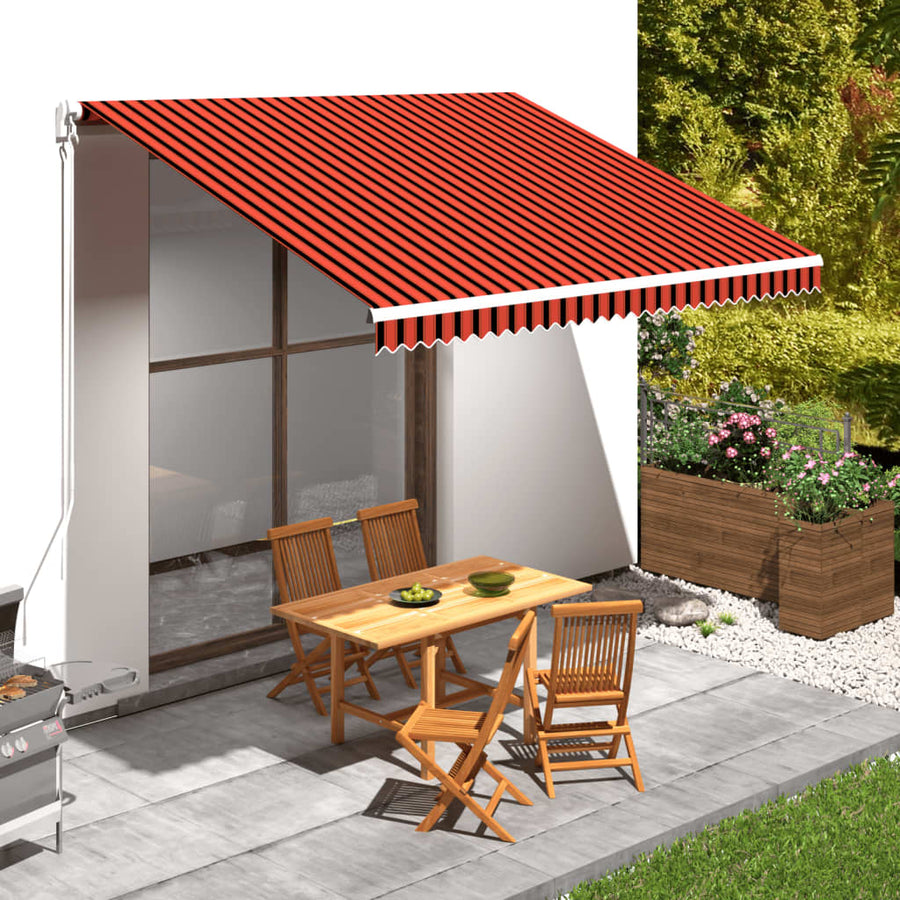 Tenda da Sole in Tessuto Poliestere Idrorepellente 380 x 295 cm Arancione e Marrone - immagine 1 | SolPatio