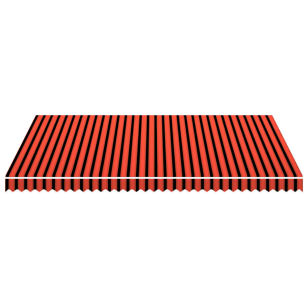vidaXL Replacement Awning Fabric 4.5x3 m Polyester Orange and Brown - Image 6 of 10
