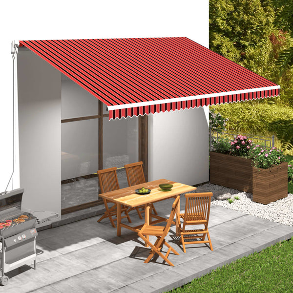 Tela di Ricambio per Tenda da Sole 4,5x3 m Poliestere Arancione e Marrone - immagine 2 | SolPatio