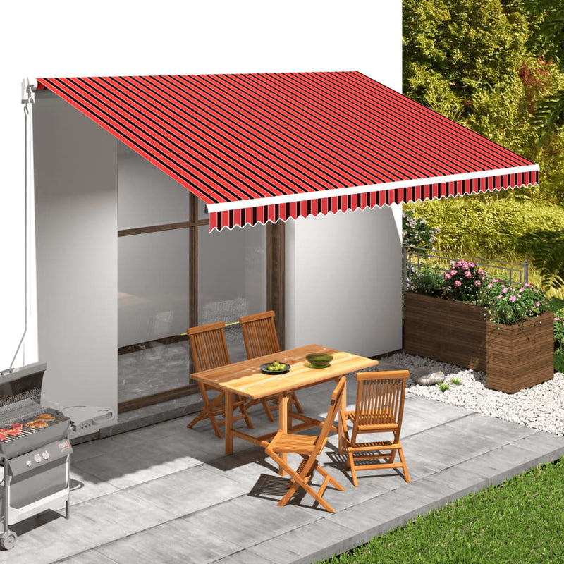 vidaXL Tenda da Sole in Tessuto Poliestere Idrorepellente 380 x 295 cm Arancione e Marrone - Image 3 of 15