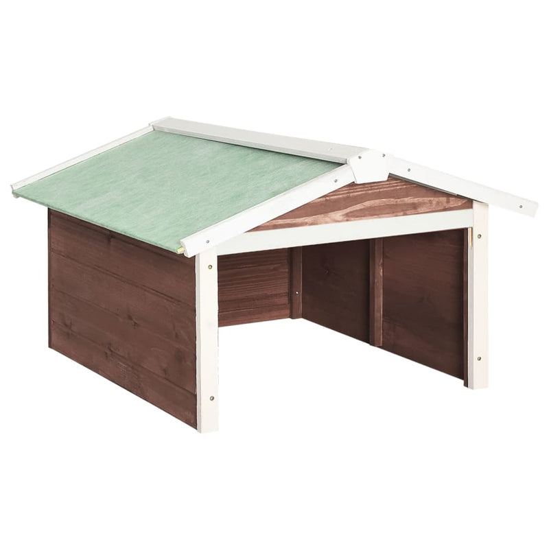 vidaXL Casetta per Tosaerba Robotizzato in Legno di Abete 72x87x50 cm Mocca e Bianco - Image 2 of 8