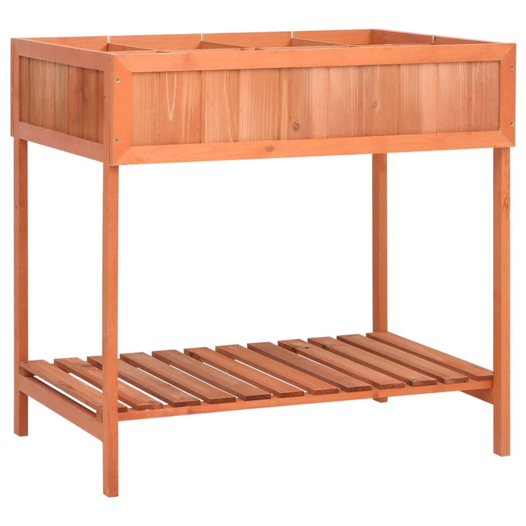 vidaXL Jardinera para Hierbas Aromáticas de Madera Maciza de Abeto 80x60x80 cm Marrón - Image 2 of 6
