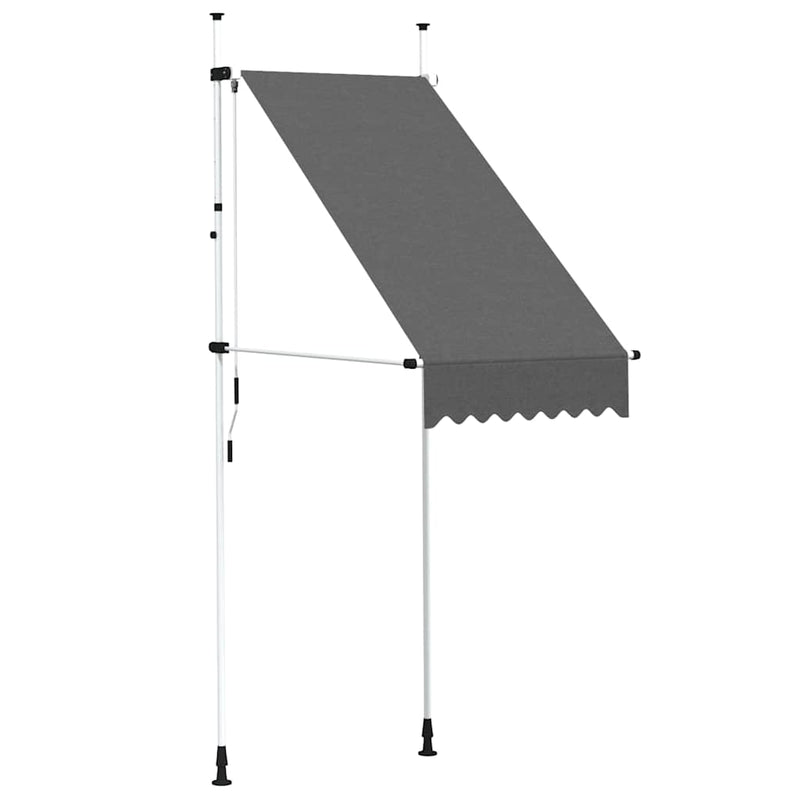 vidaXL Manual Retractable Awning, Steel, 150 cm, Anthracite - Image 7 of 41