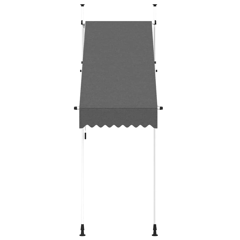 vidaXL Manual Retractable Awning, Steel, 150 cm, Anthracite - Image 14 of 41