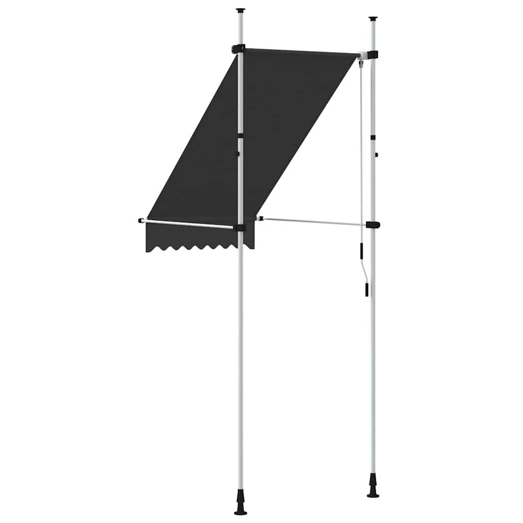 vidaXL Tenda da Sole Retrattile Manuale Poliestere Rivestito PU 200 cm Antracite - Image 15 of 28