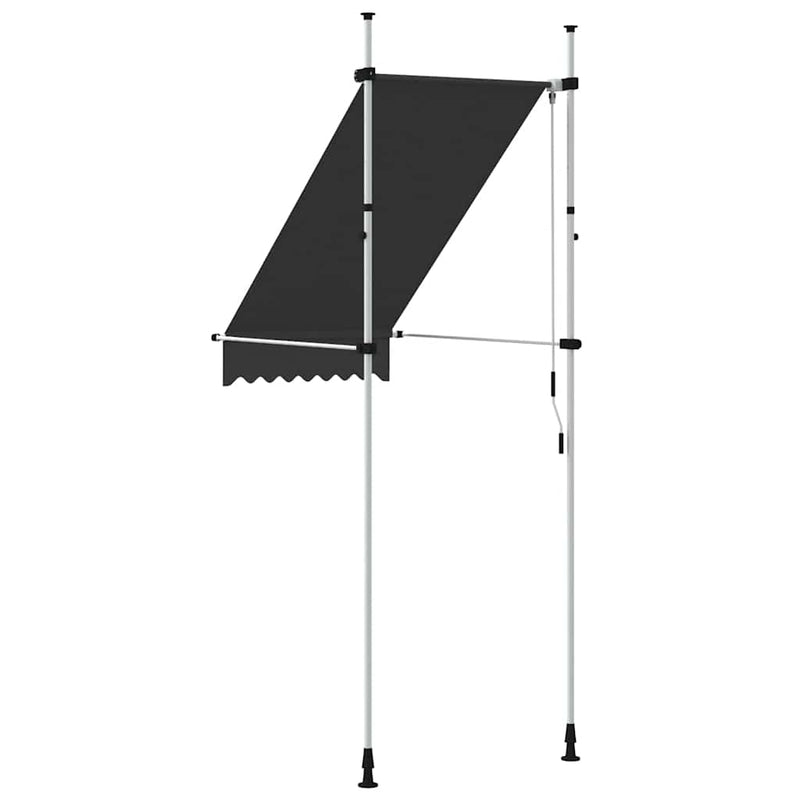 vidaXL Tenda da Sole Retrattile Manuale Poliestere Rivestito PU 200 cm Antracite - Image 15 of 28