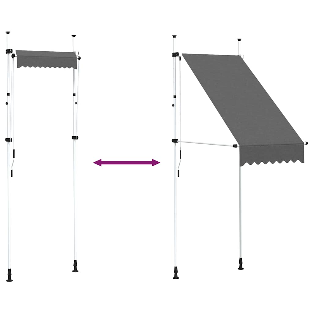 vidaXL Manual Retractable Awning with LED 100 cm Anthracite - Image 49 of 50