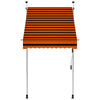 vidaXL Manual Retractable Awning, 100 cm Width, Orange and Brown - Image 10 of 49
