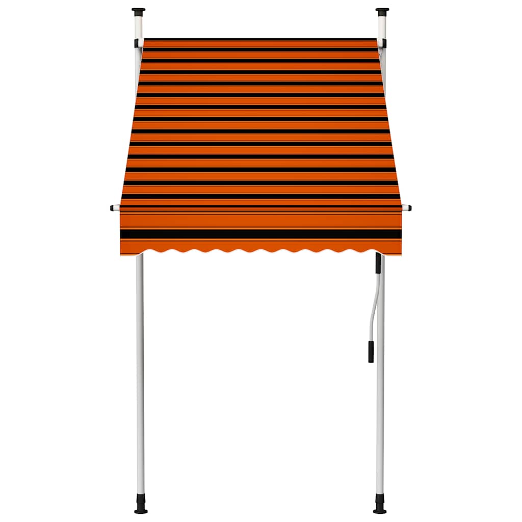 vidaXL Manual Retractable Awning, 100 cm Width, Orange and Brown - Image 10 of 49
