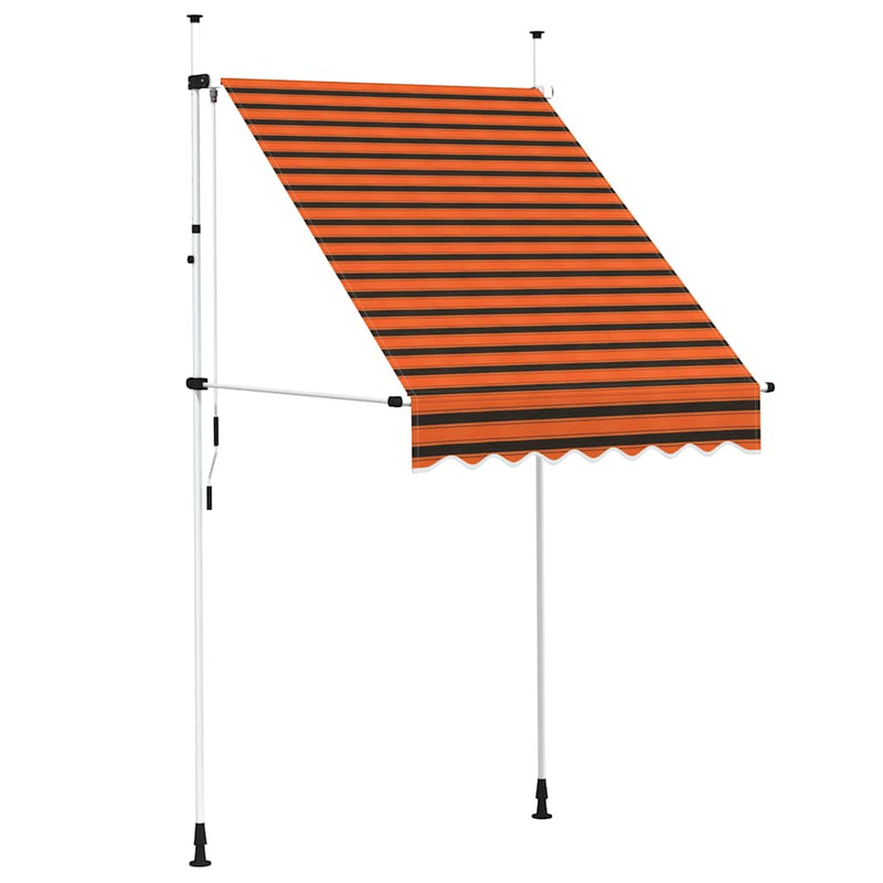 vidaXL Manual Retractable Awning Polyester 150 cm Orange Brown - Image 11 of 42
