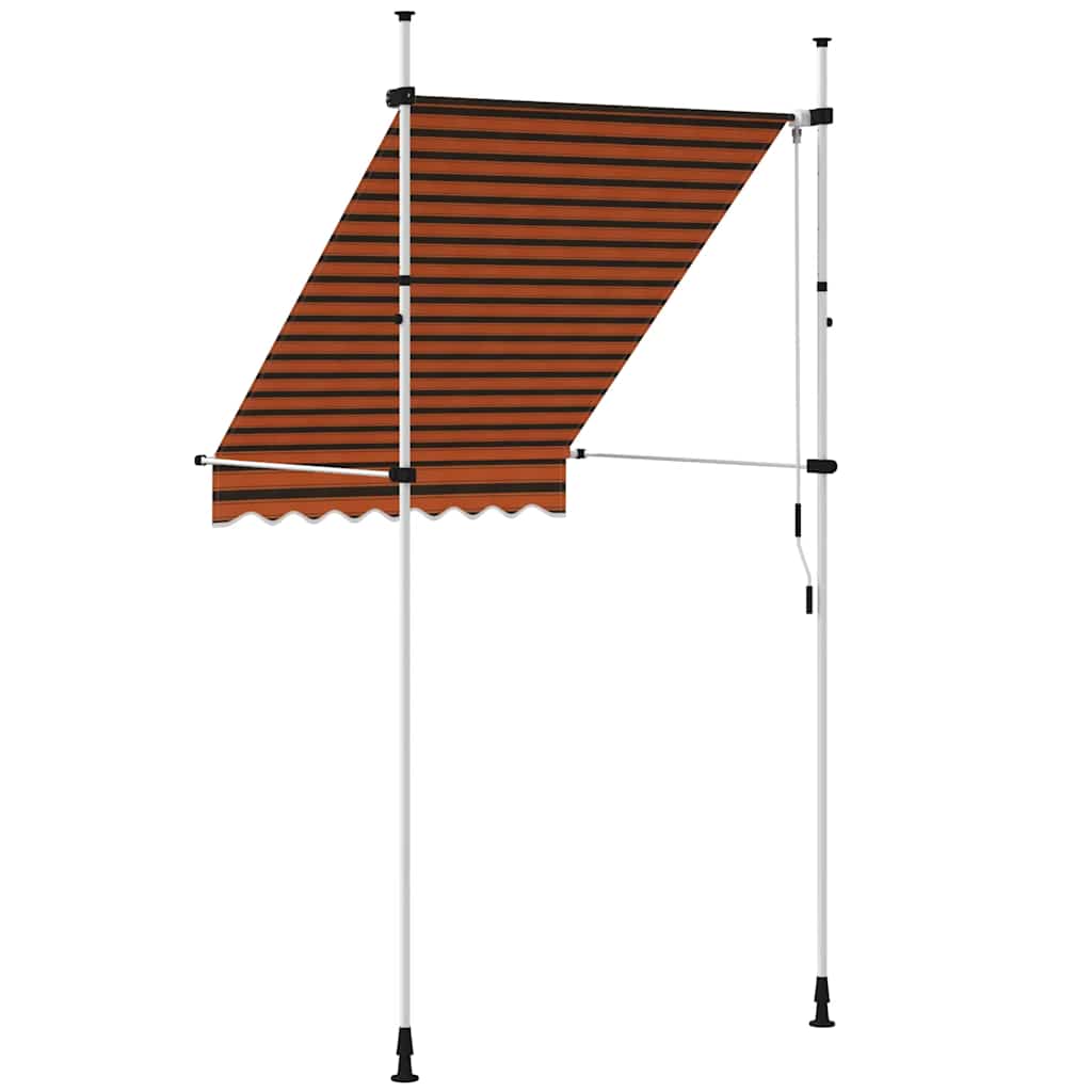 vidaXL Manual Retractable Awning Polyester 150 cm Orange Brown - Image 23 of 42