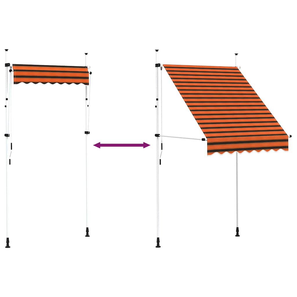 vidaXL Manual Retractable Awning Polyester 150 cm Orange Brown - Image 37 of 42