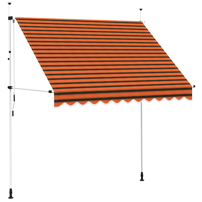 vidaXL Tenda da Sole Retrattile Manuale 200 cm Arancione e Marrone - Image 7 of 44