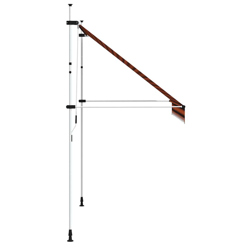 vidaXL Tenda da Sole Retrattile Manuale 200 cm Arancione e Marrone - Image 27 of 44