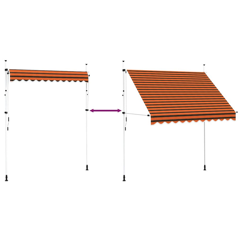 vidaXL Tenda da Sole Retrattile Manuale 200 cm Arancione e Marrone - Image 39 of 44