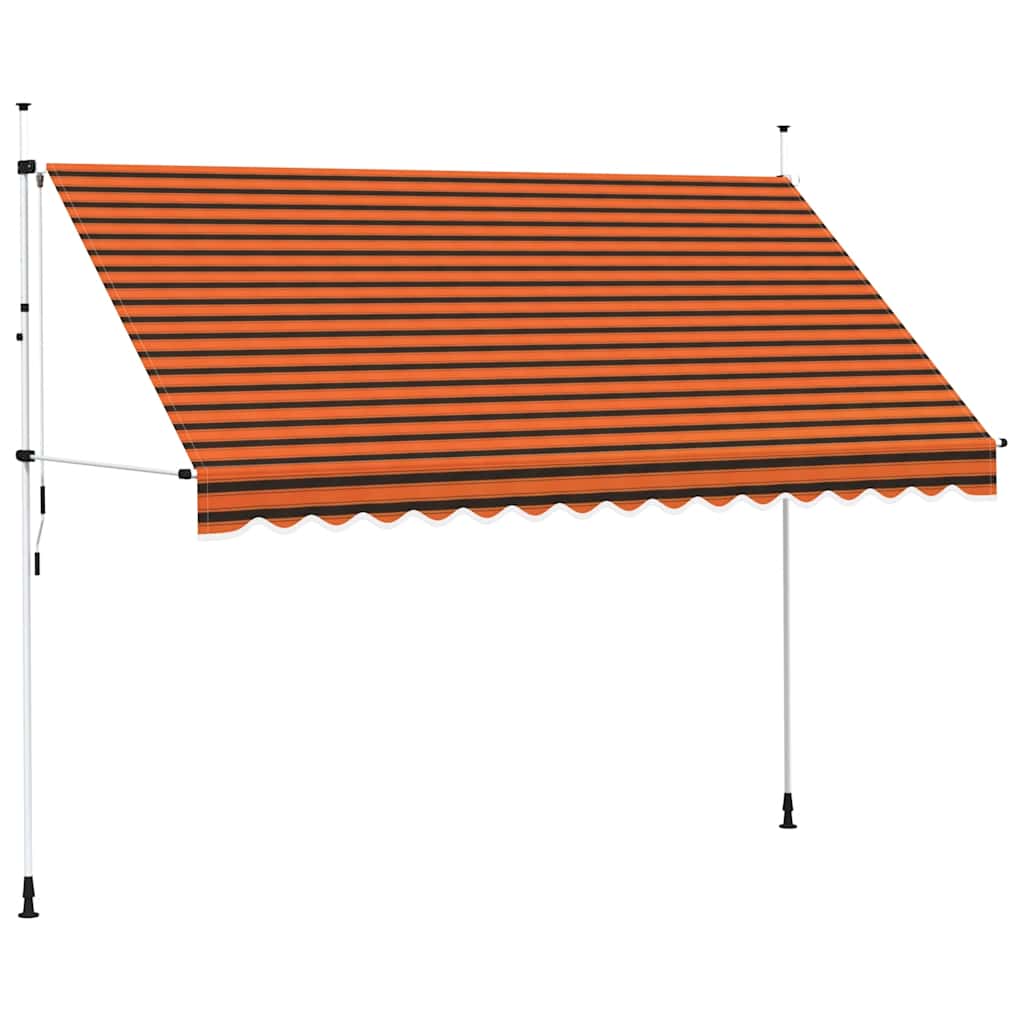 vidaXL Tenda da Sole Retrattile Manuale 200 cm Arancione e Marrone - Image 8 of 44
