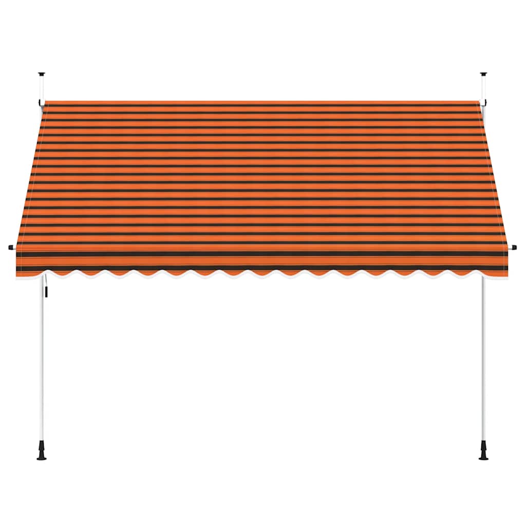 vidaXL Tenda da Sole Retrattile Manuale 350 cm Arancione e Marrone - Image 3 of 8