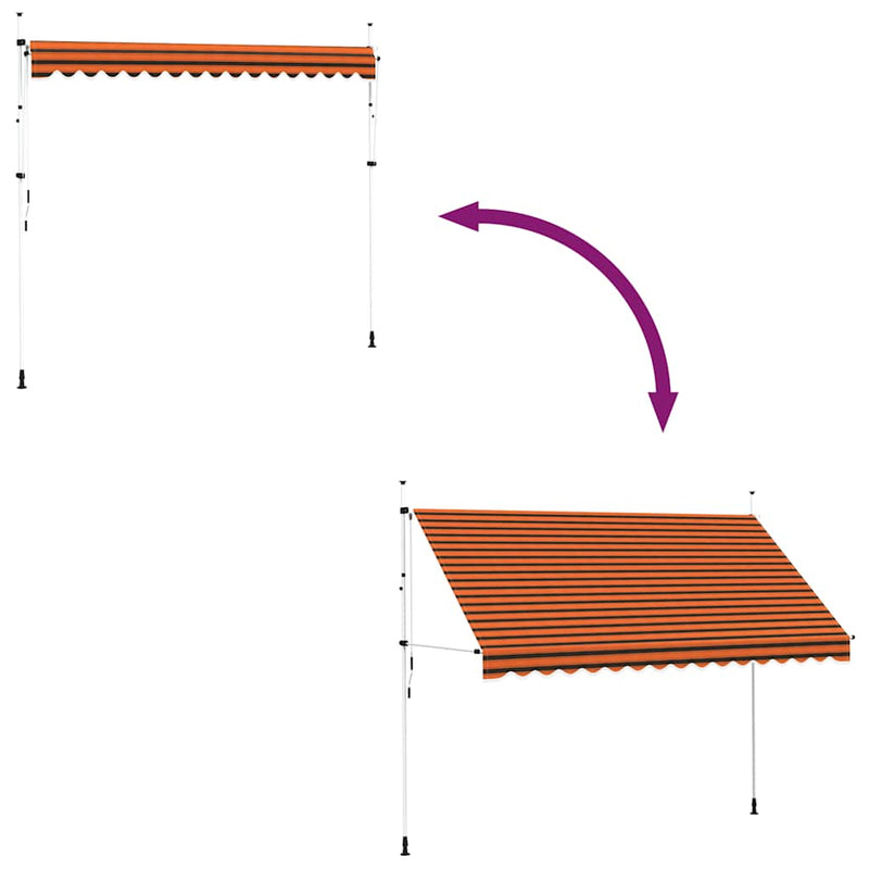 vidaXL Tenda da Sole Retrattile Manuale 200 cm Arancione e Marrone - Image 40 of 44