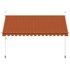 vidaXL Manual Retractable Awning, 100 cm Width, Orange and Brown - Image 18 of 49