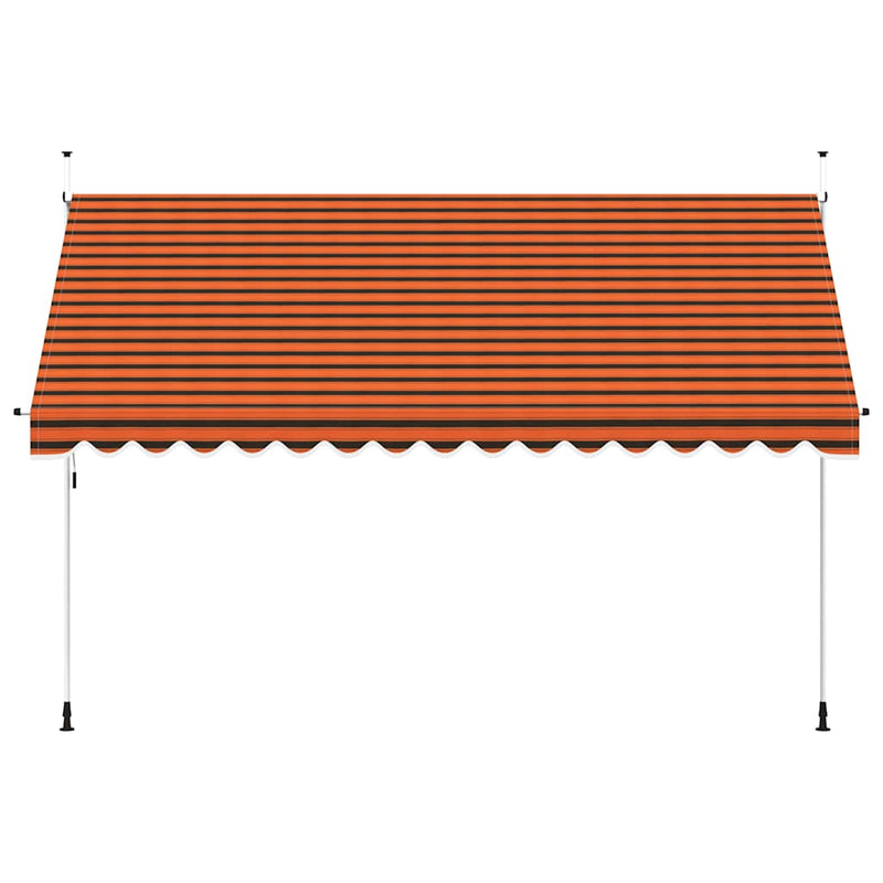 vidaXL Manual Retractable Awning, 100 cm Width, Orange and Brown - Image 18 of 49