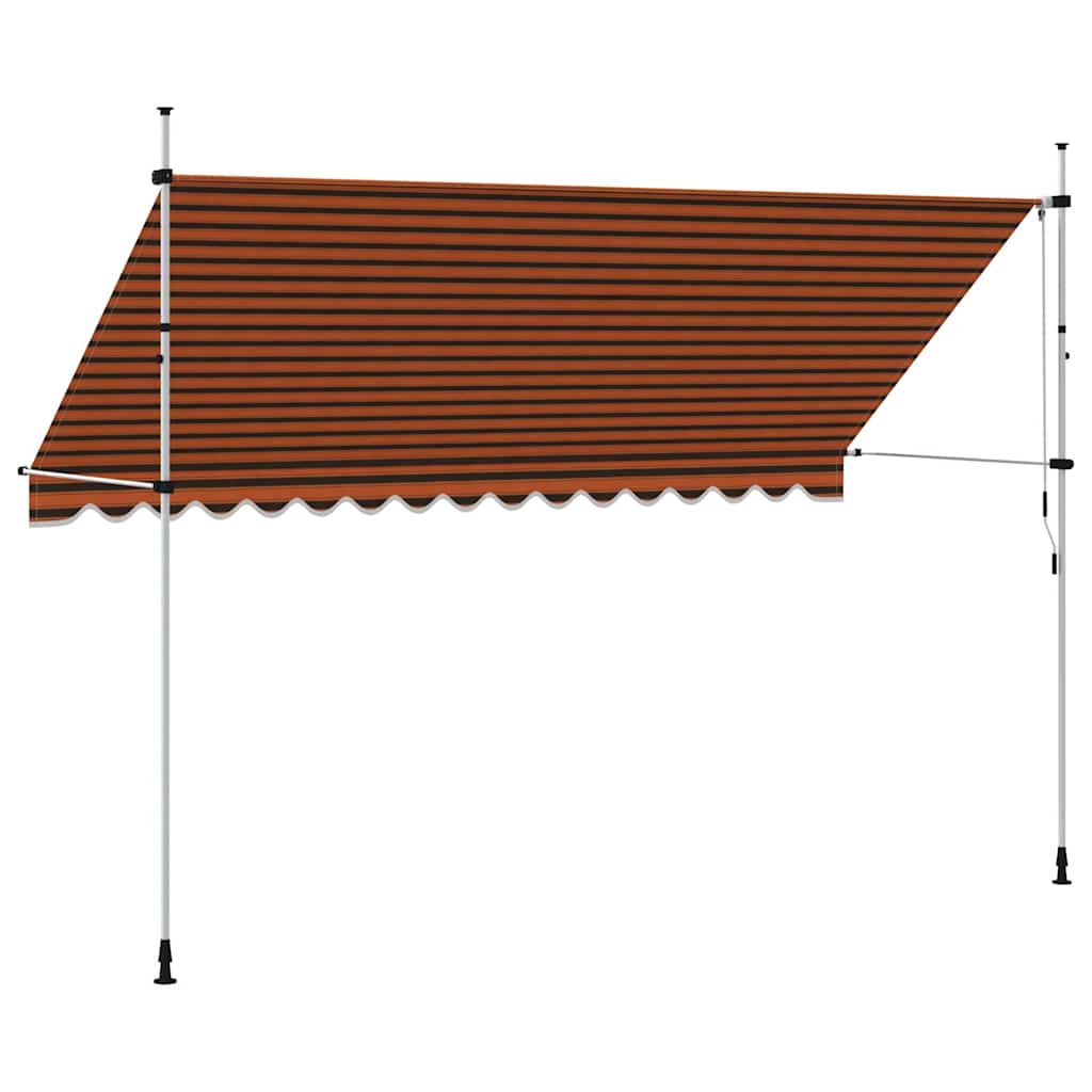 vidaXL Tenda da Sole Retrattile Manuale 200 cm Arancione e Marrone - Image 19 of 44