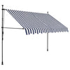vidaXL Tenda da Sole Retrattile Manuale con LED 200 cm Blu e Bianca - Image 5 of 30